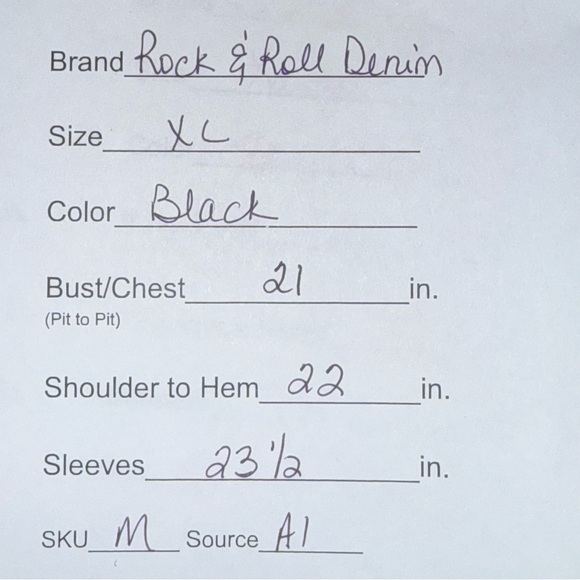 Rock & Roll Denim XL Black Bandana Paisley Graphic Long Sleeve Top - Picture 10 of 10